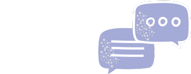 Two purple speech bubbles with white dots—one featuring three horizontal lines, the other three dots—appear on a light background, visually representing Contact Us - Labartise.